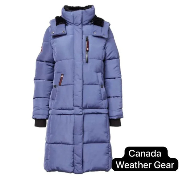 Canada Weather Gear | Convertible Hooded Puffer Parka |2 in1 System | Sz  M - Picture 1 of 5